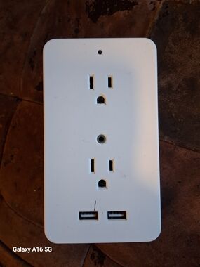 White Dual USB Wall Outlet Charger - White
